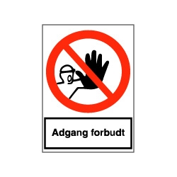 F100 - Sikkerhedsskilt - Adgang forbudt for uvedkommende (A4 Folie)