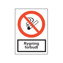 F106 - Sikkerhedsskilt - Rygning forbudt (A5 Folie)